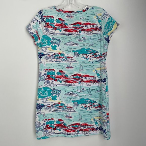 Vineyard Vines Blue Multi-Color Printed Short Sleeve T-Shirt Dress XX-Small XXS - Picture 6 of 6